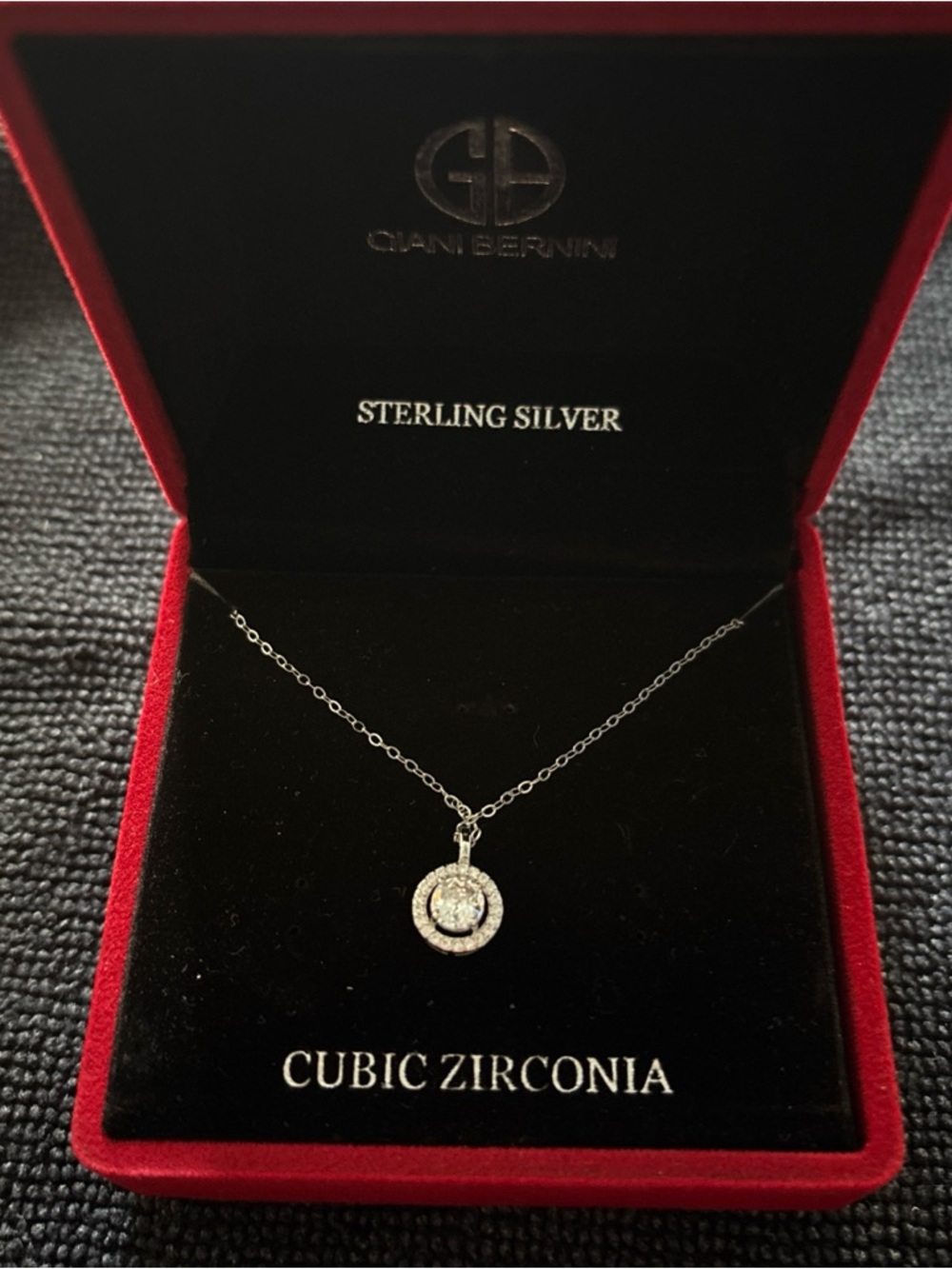 Macy's Sterling Silver Cubic Zirconia Double Halo Pendant Necklace - Silver